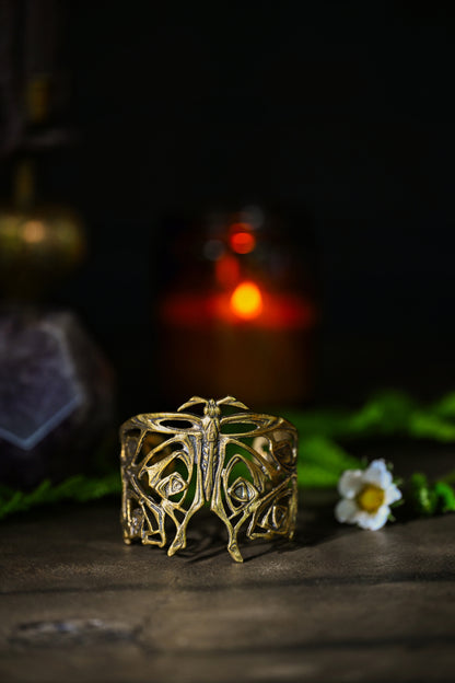 Nouveau Butterfly Cuff | Gold Patina | Alkemie Jewelry