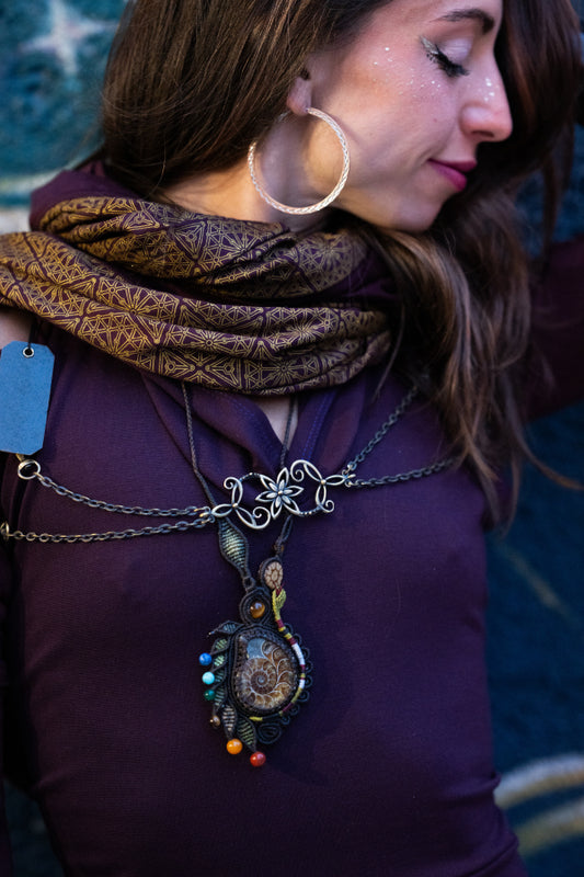 Macrame Ammonite Necklace | Handcrafted in Peru
