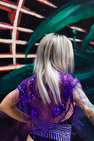 Royal Sparkle Capelet | Beaded Sequin Textile | Warrior Within Designs