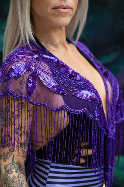 Royal Sparkle Capelet | Beaded Sequin Textile | Warrior Within Designs