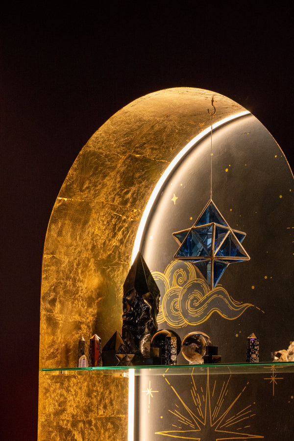 Merkaba Glass Sculpture | Star Tetrahedron of Light (8")