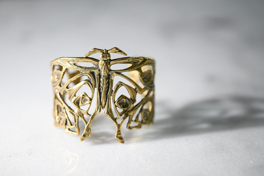 Nouveau Butterfly Cuff | Gold Patina | Alkemie Jewelry