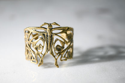Nouveau Butterfly Cuff | Gold Patina | Alkemie Jewelry