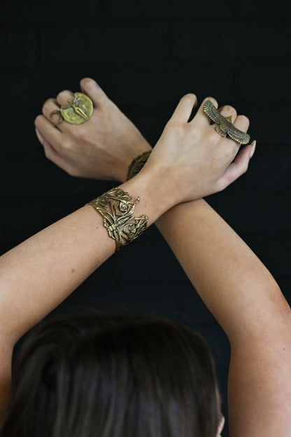 Nouveau Butterfly Cuff | Gold Patina | Alkemie Jewelry