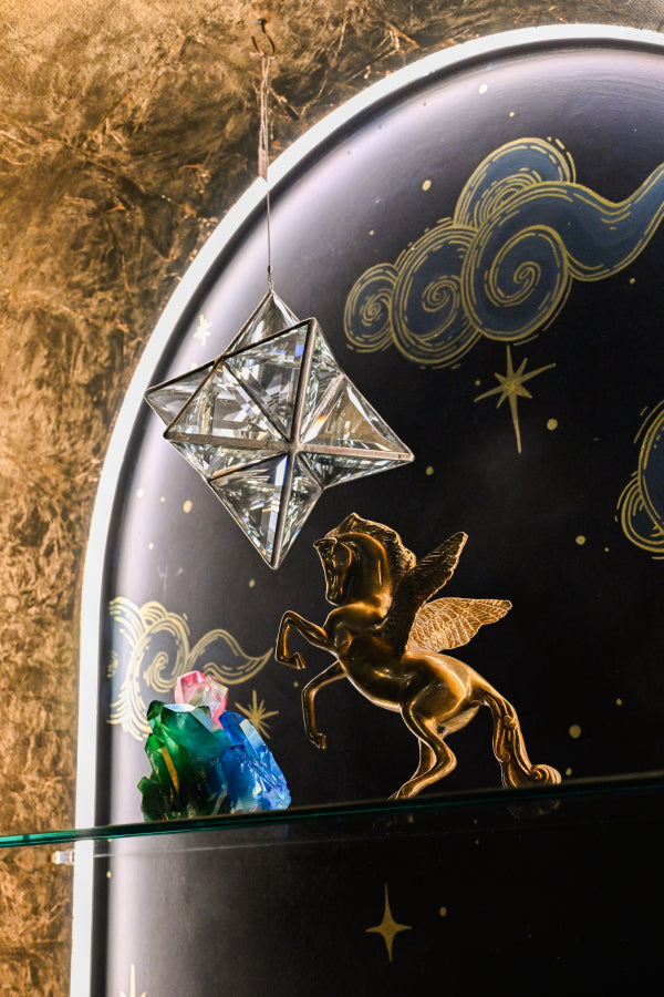 Merkaba Glass Sculpture | Star Tetrahedron of Light (8")