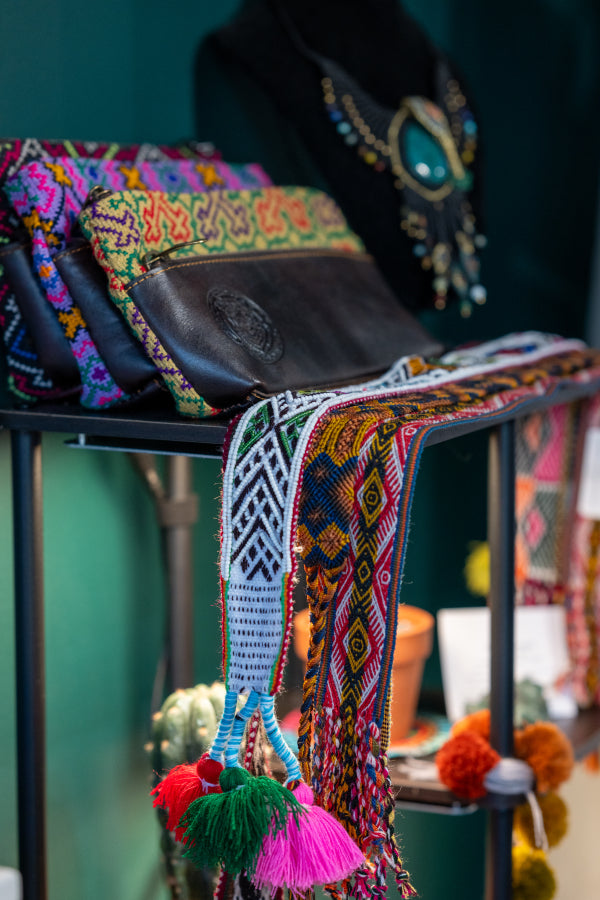 Leather Shipibo Medicine Bag | Sacred Carry, Protection & Ancestral Pattern