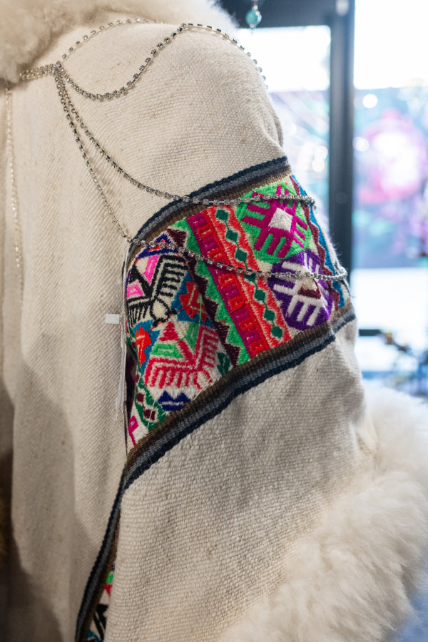 White Alpaca Fur Cape | Handcrafted Alpaca Cape