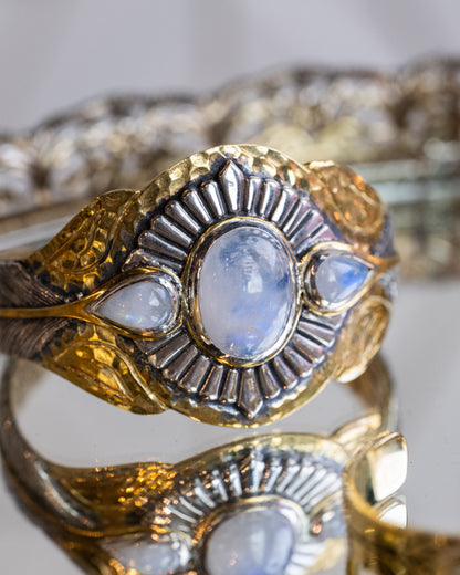 Rebirth Cuff | Moonstone, Sterling Silver & Brass | Bahgsu Jewels