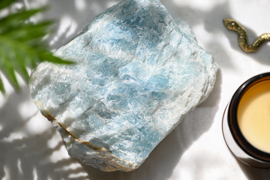 Raw Aquamarine Crystal from Brazil | Natural Crystal with Cut Base