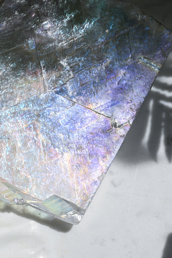 Raw Aura Selenite from USA | Iridescent Cleansing Crystal
