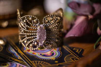 French Buckle Druzy Cuff | Gold Patina | Alkemie Jewelry