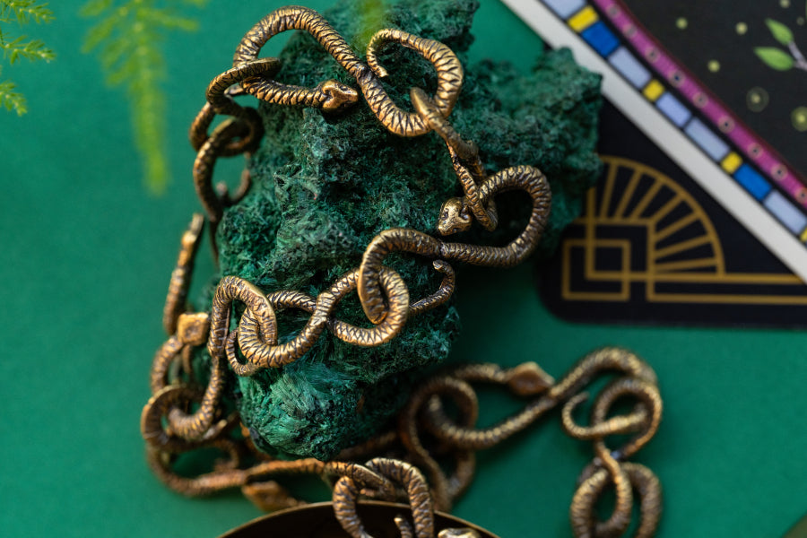 Snake Chain Necklace | Gold Patina | Alkemie Jewelry
