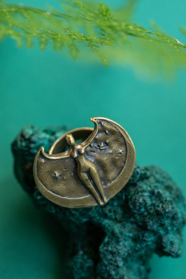 Cosmic Goddess Ring | Gold Patina | Alkemie Jewelry