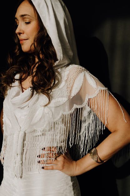 Snow White Sparkle Capelet | Beaded Textile | Warrior Within Designs