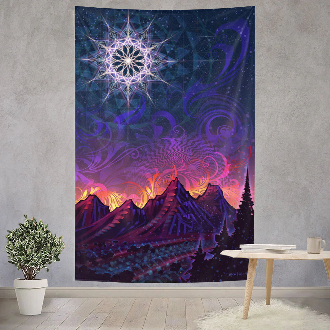 Mycelia Luna Tapestry | Simon Haiduk Visionary Art