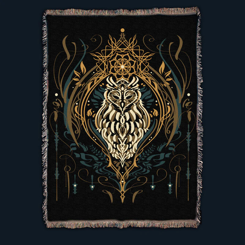 Owl Sigil Woven Blanket | Simon Haiduk Art