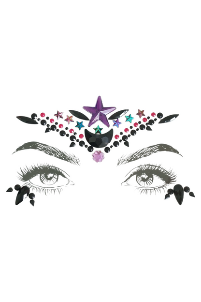 Star Eyes Crystal Face Jewels | Celestial Rhinestone Embellishment