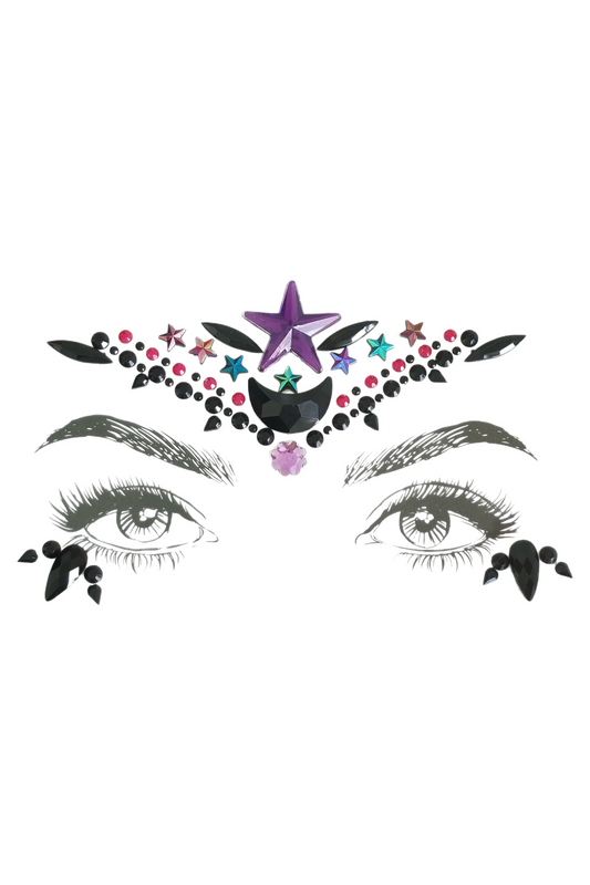 Star Eyes Crystal Face Jewels | Celestial Rhinestone Embellishment