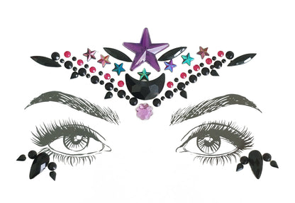 Star Eyes Crystal Face Jewels | Celestial Rhinestone Embellishment