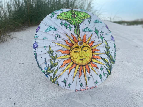 Sun & Luna Moon Parasol | Celestial Festival Sun Shade