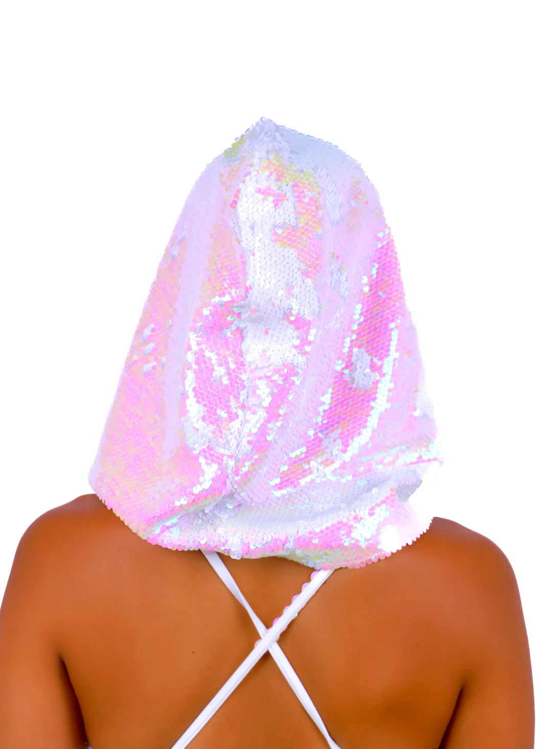 Iridescent Sequin Hood | Statement Sequin Hood
