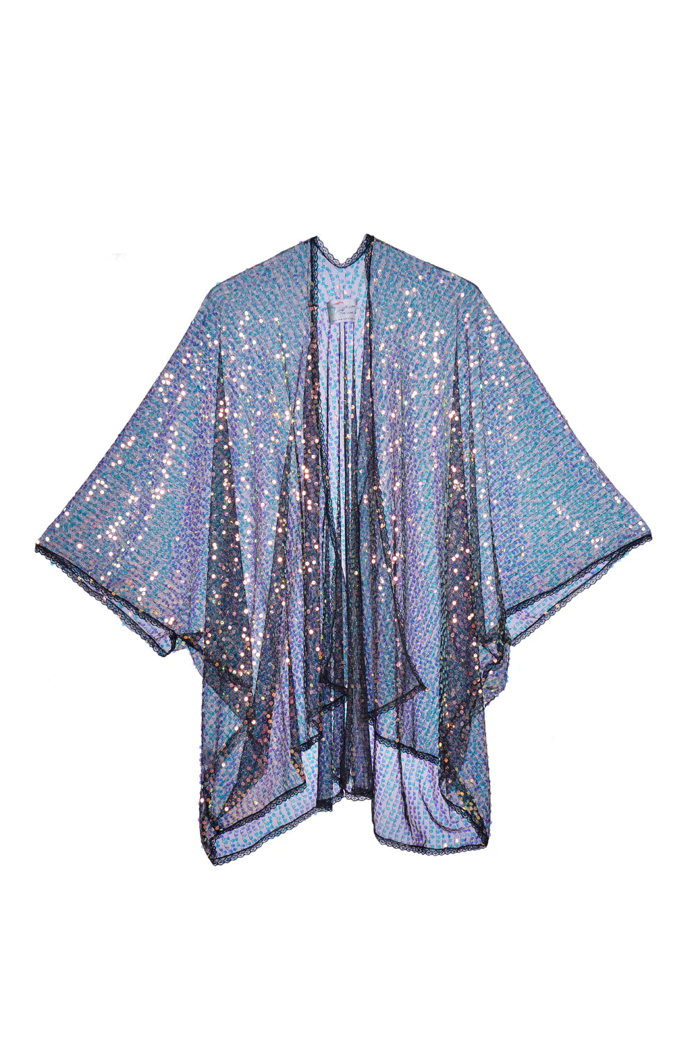 Disco Black Sequin Kimono | Sequin Layering Textile