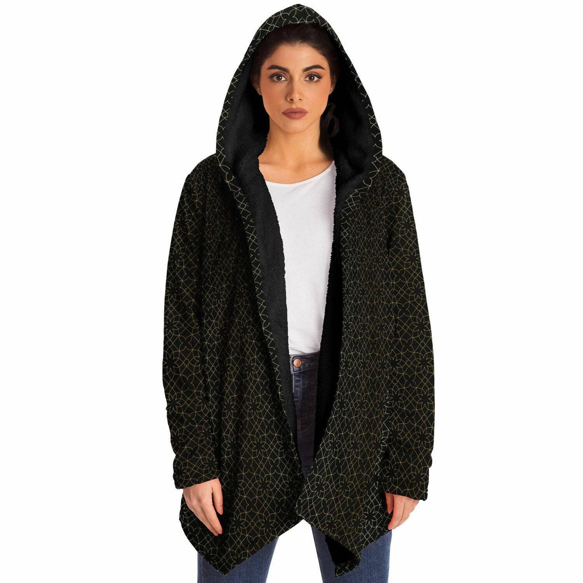 Sacred Geometry Flower Sherpa Cloak | Recycled Performance Fleece | Manifestie