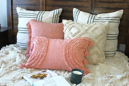 June Tufted Pillow | Ivory Geometric Cushion Cover