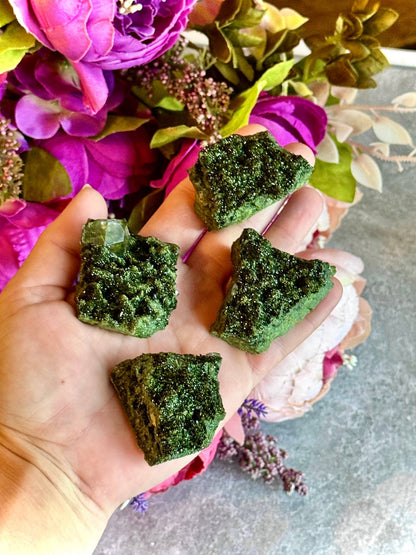 Forest Epidote Specimens from Turkey | Epidote & Quartz Crystal Clusters