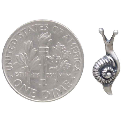 Tiny Snail Post Earrings | Sterling Silver or Golden Bronze