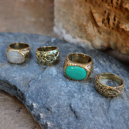 Xavier Rudd Collaboration Ring | Turquoise, Brass | Bahgsu Jewels