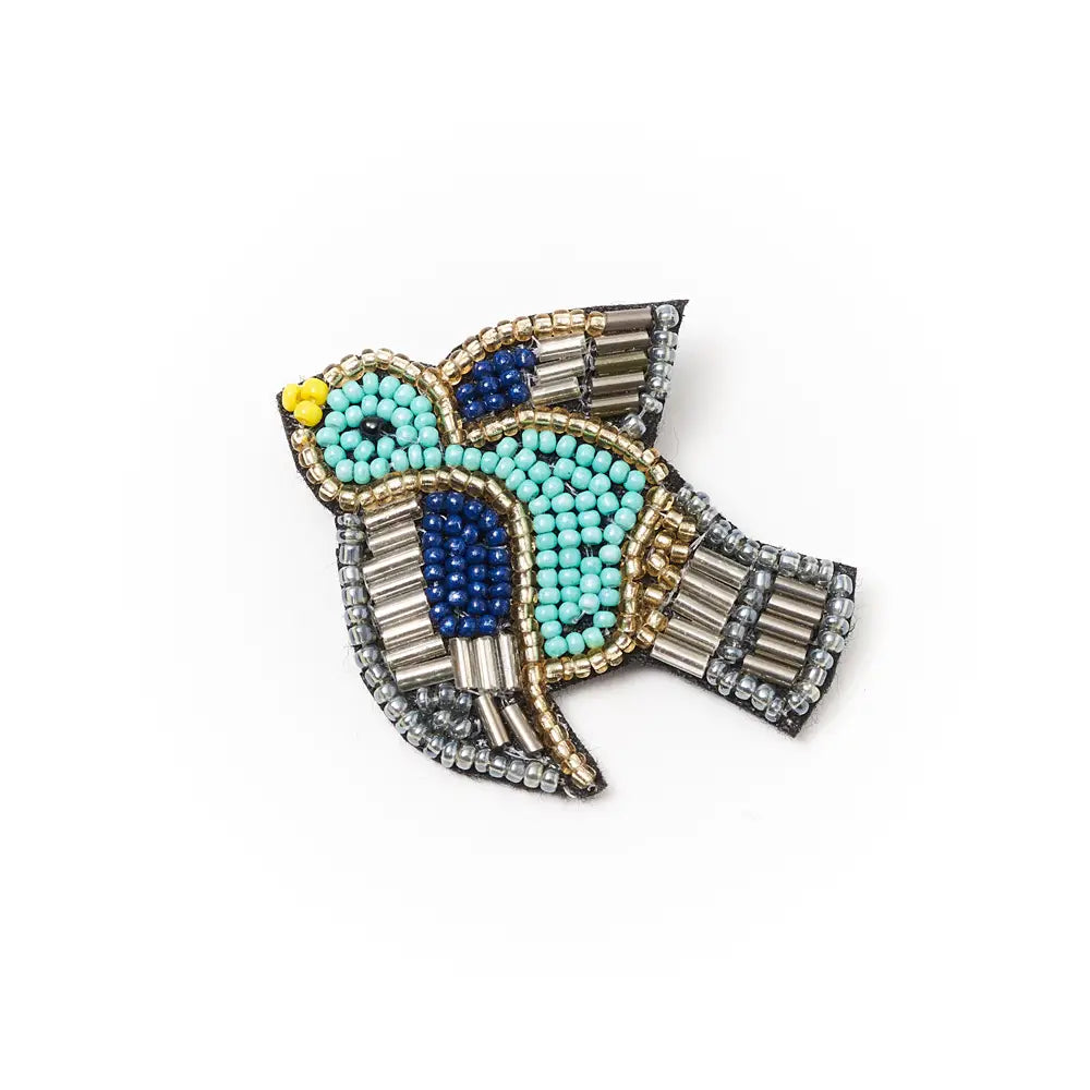 Bala Mani Beaded Bird Brooch Pin | Handmade Fair Trade