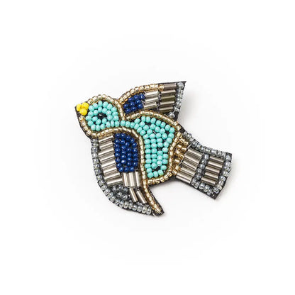 Bala Mani Beaded Bird Brooch Pin | Handmade Fair Trade