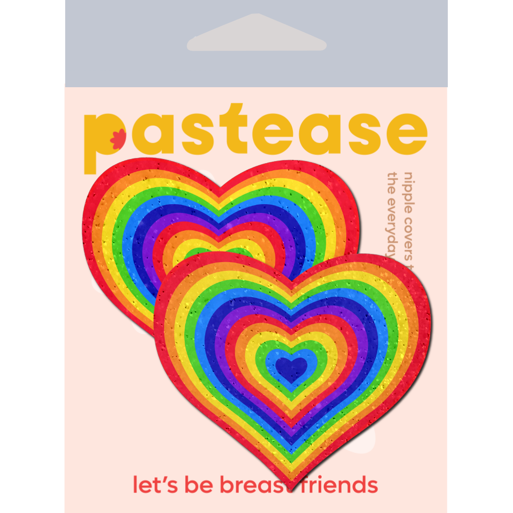 Velvet Rainbow Heart Pasties | Festival Body Embellishment