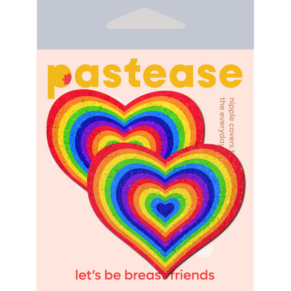 Velvet Rainbow Heart Pasties | Festival Body Embellishment