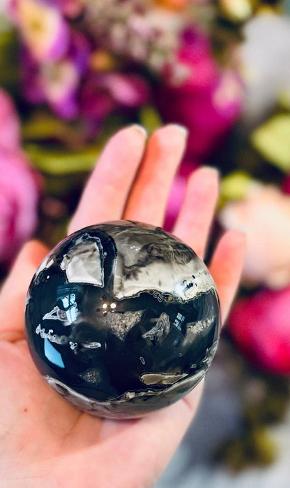 Volcano Agate Sphere | UV Fluorescent Crystal Sphere
