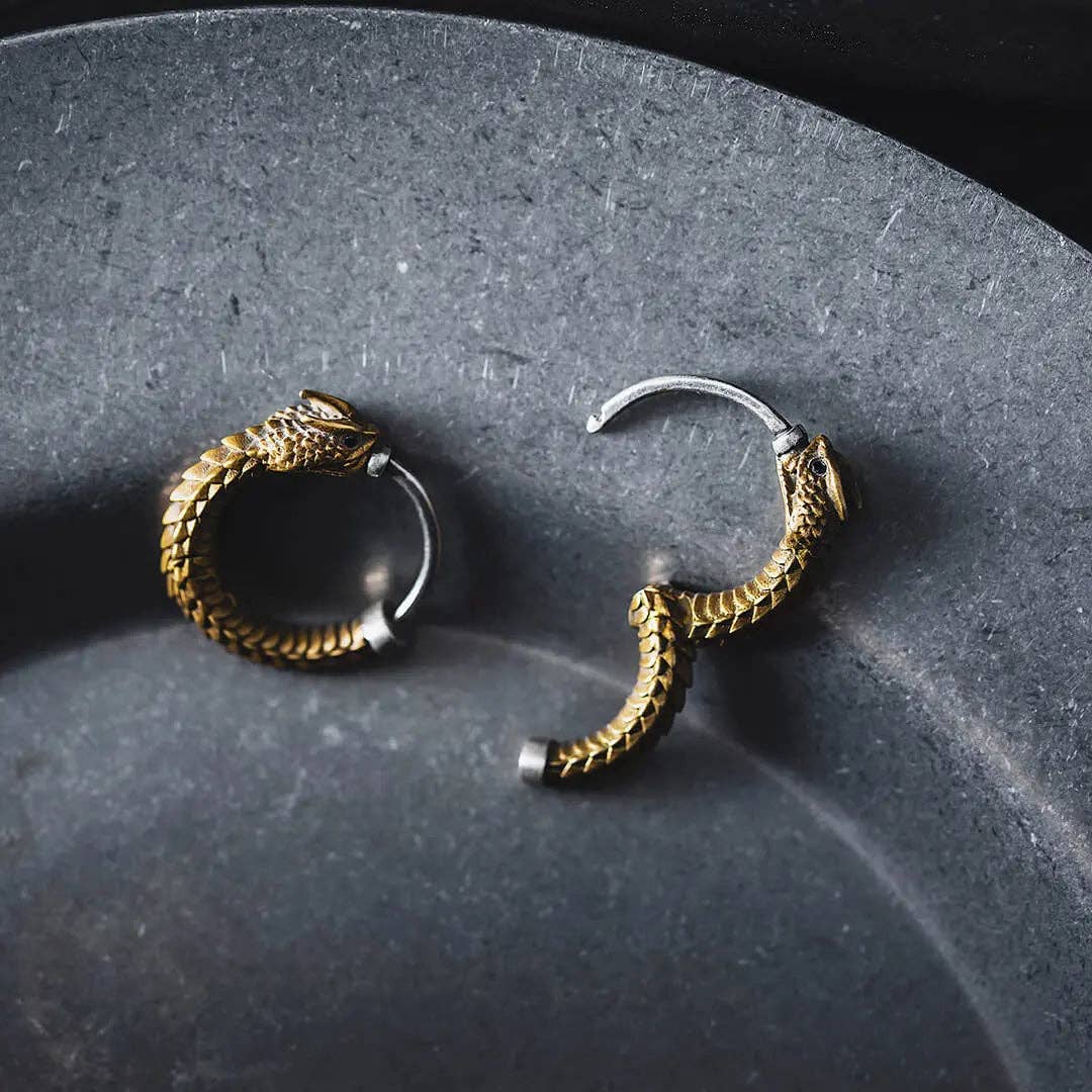 Ouroboros Snake Earrings | Coppertist.Wu