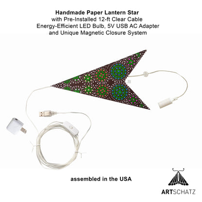 Kaleidoscope | 7 Point 23" Green/Multicoloured | Paper Star Light
