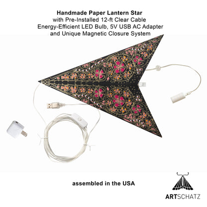 Cathedral | 5 Point 24" Pink/Black | Paper Star Light