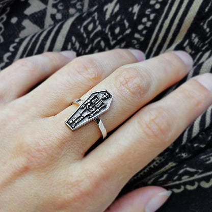 Skeleton Coffin Ring | Recycled Sterling Silver