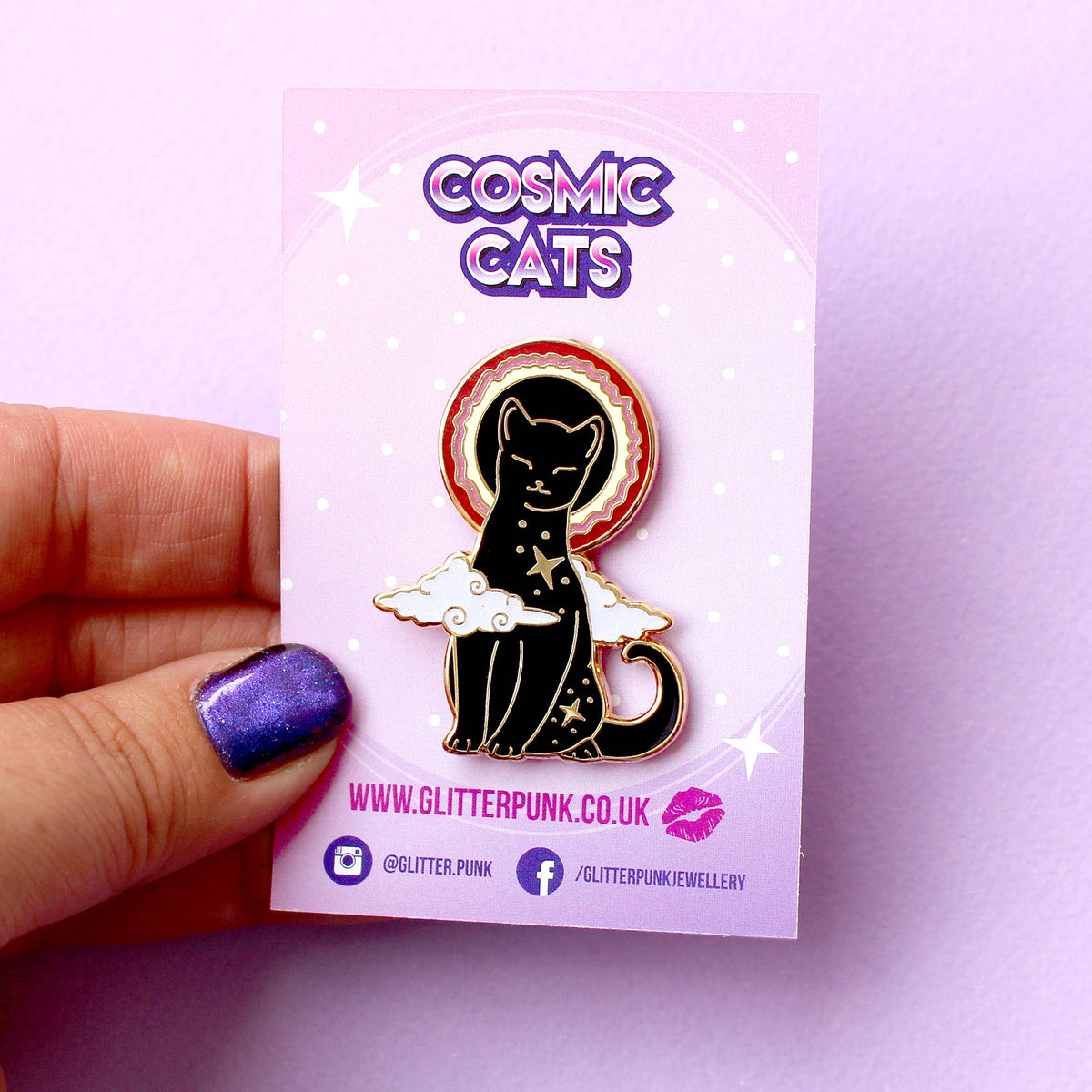Solar Eclipse Cat Enamel Pin | Cosmic Cats Collection