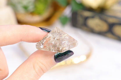 Smoky Quartz Mini Pyramid | Sacred Geometry Meditation Tool