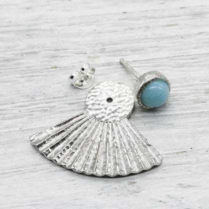 Sunbeam Stud | Larimar, Sterling Silver | Bahgsu Jewels