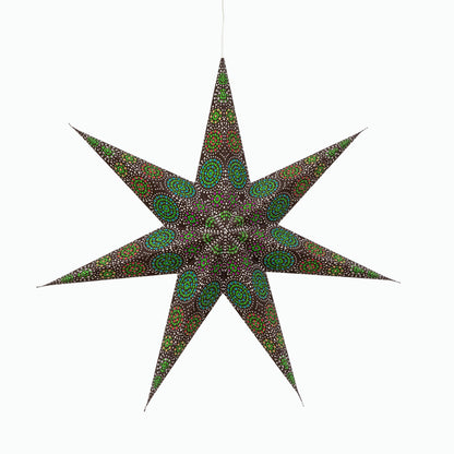 Kaleidoscope | 7 Point 23" Green/Multicoloured | Paper Star Light