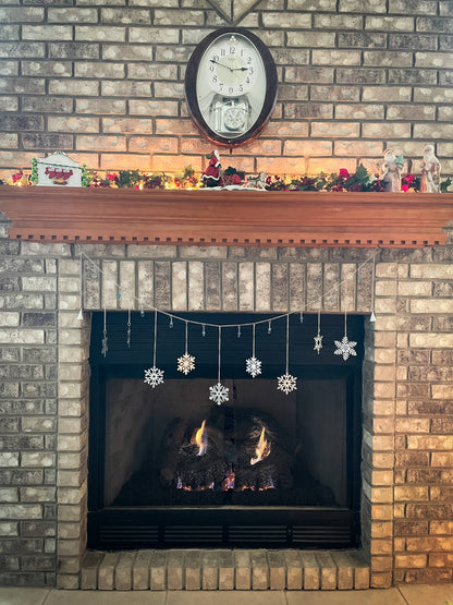 Snowflake Garland | Silver Winter Hanging Decor