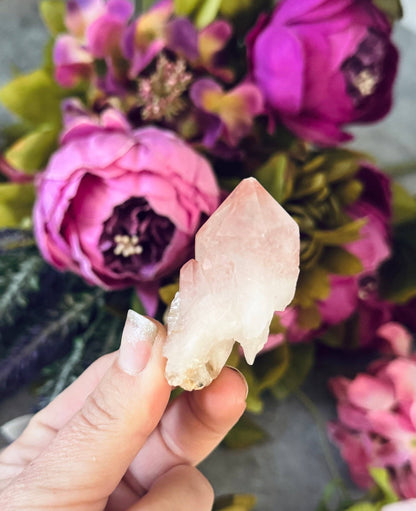 Scepter Quartz with Pink Hematite | Rare Crystal from India