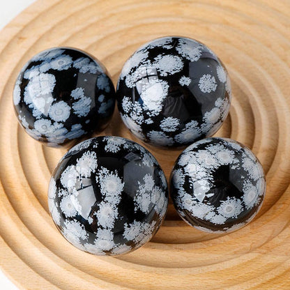 Snowflake Obsidian Sphere | Crystal for Protection & Balance