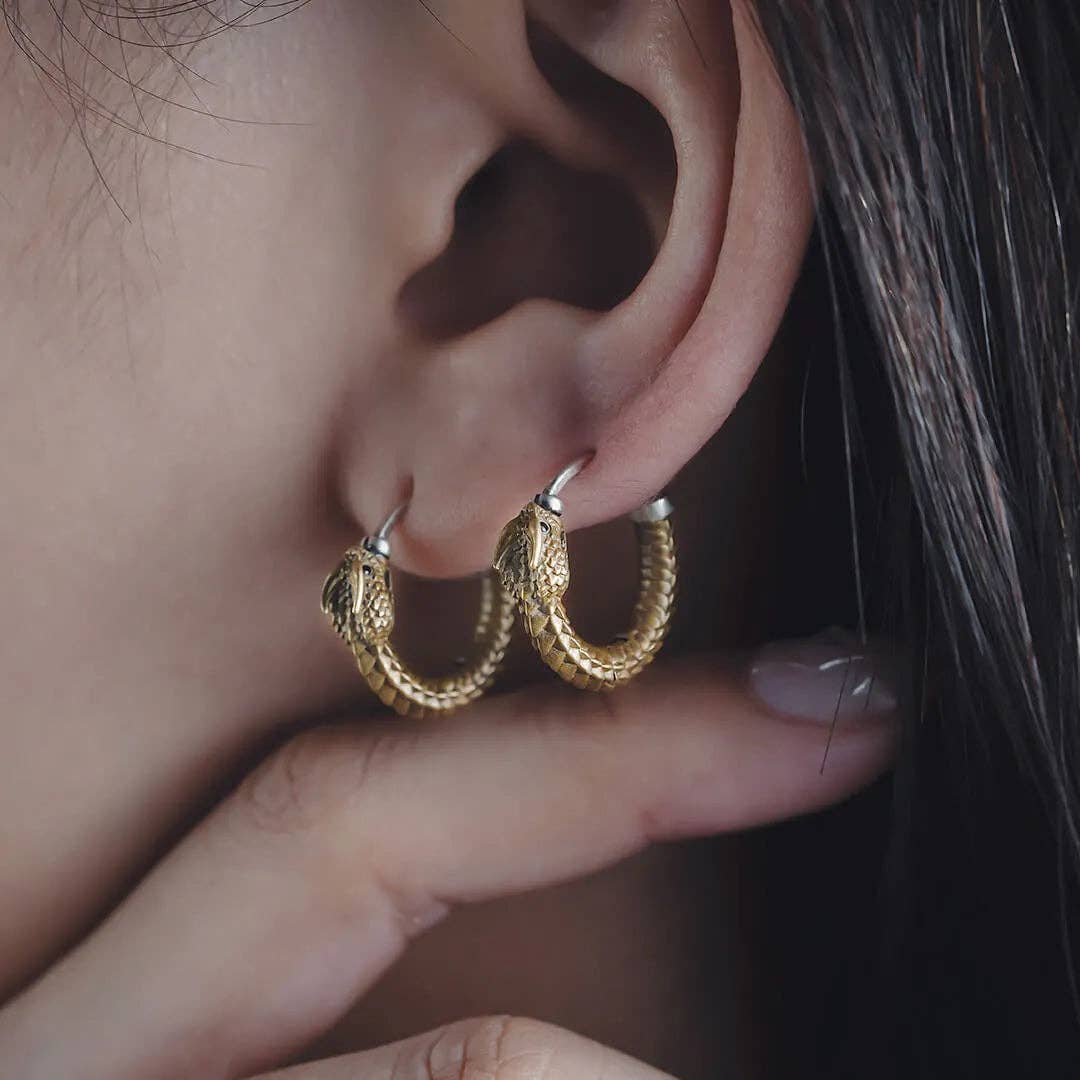 Ouroboros Snake Earrings | Coppertist.Wu