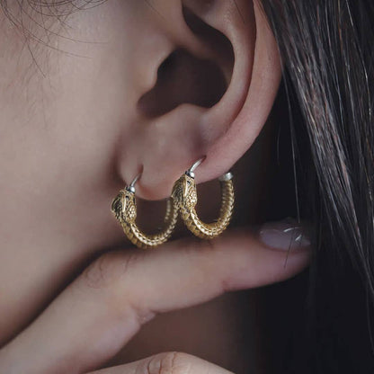Ouroboros Snake Earrings | Coppertist.Wu