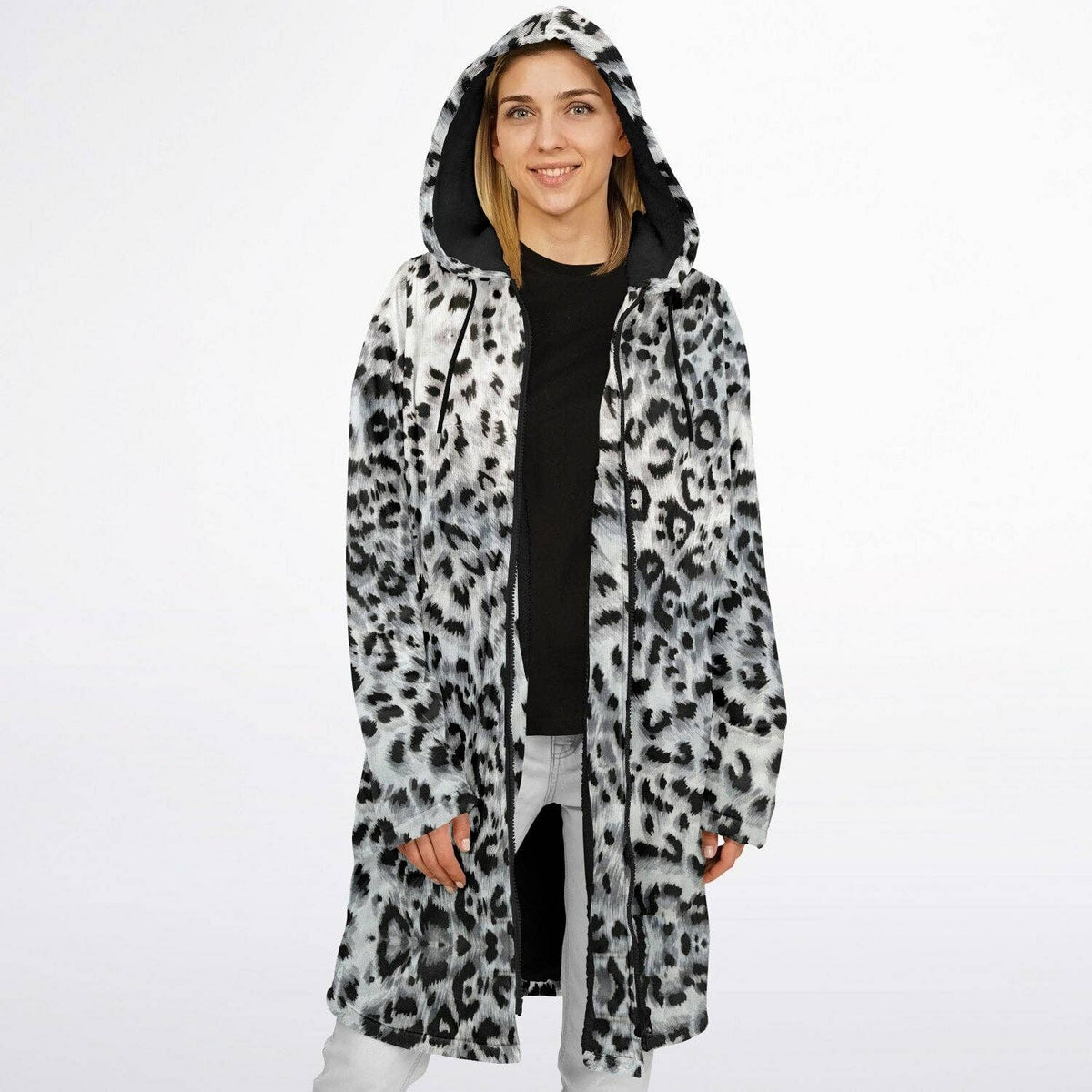 Snow Leopard Zipper Cloak | Recycled Performance Fleece | Manifestie
